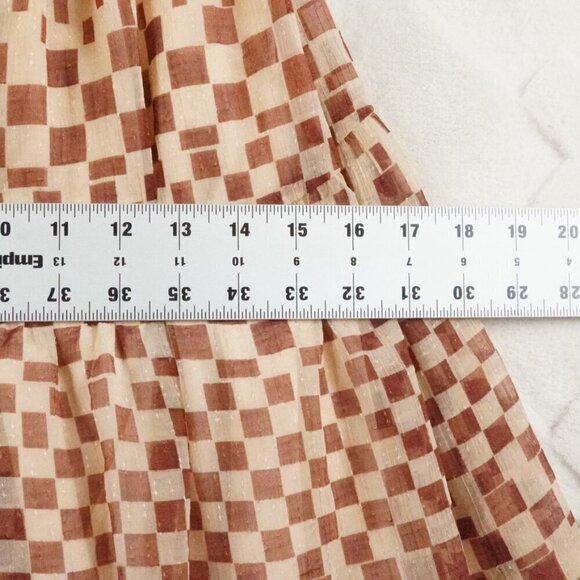 Moon River Checkerboard One-Shoulder Cut-Out Midi Dress Womens Small Cottagecore - Picture 11 of 13